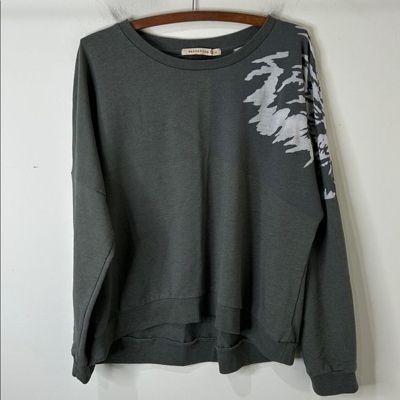 XCVI Twister Pullover Sweatshirt Green Boho Size Large - Picture 12 of 13